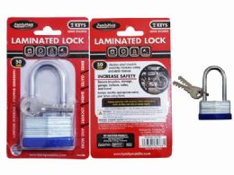 96 Bulk Long Hand Laminated Lock 50mm With 2 Keys