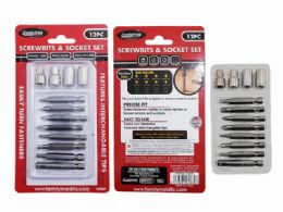 72 Bulk Screwbits & Socket 12pc/set With Interchangeable Tips