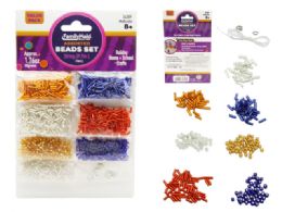 288 Bulk Beads Set With Cord And Clasps In Assorted Colors