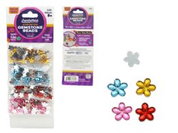 288 Bulk Gemstone Flower Beads In Multicolor