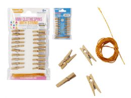96 Bulk 20 Piece Mini Clothespins And String