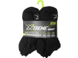 12 Bulk Xtreme Sport 20 Pack Ladies No Show Socks In Black Size 9-11
