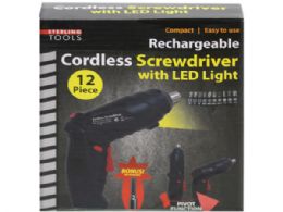 12 Bulk Cordless Screwdriver With Led Light And Bits Included