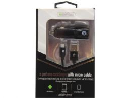 36 Bulk Iessentials 2.4 Amp 2 Usb Port Car Charger With Micro Usb ca