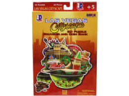 36 Bulk Las Vegas Cityscape 64 Piece 3d Cityscape Puzzle And Coin Bank