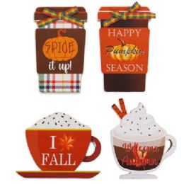 24 Bulk Harvest Tabletop Mdf 4ast Coffee Designs 6-7in Mdf Comply/label