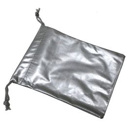 24 Bulk Bag, Silver, Drawstring, 4" X 5.5"