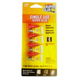 12 Bulk Super Glue Mini Tube - 4 Pack