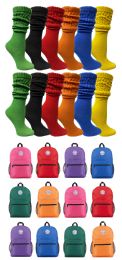 48 Bulk Yacht & Smith Unisex 48 Piece Bundle Set Backpacks And Slouch Socks