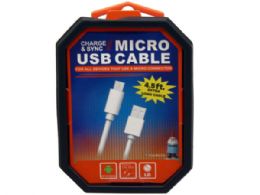 120 Bulk Travelocity 4.5 Foot Micro Usb Cable Assorted White And Blac