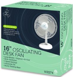 4 Bulk 16" Oscillating Desk Fan 3 Speed