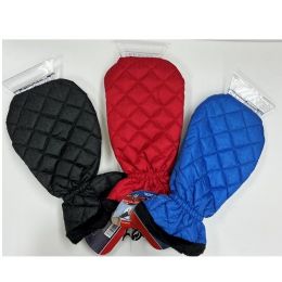12 Bulk Ice Scraper Glove Deluxe Fabric 3ast Colors 6.5 X 13.5in/header Card