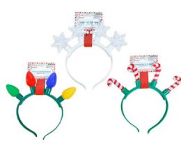 24 Bulk Christmas LighT-Up Headband