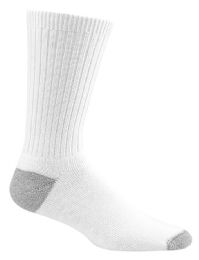 1200 Bulk Yacht & Smith Mens Soft Cotton Terry Crew Socks With Gray Heel And Toe, Sock Size 10-13, White