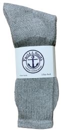 36 Bulk Yacht & Smith Men's Cotton Crew Socks Gray Size 10-13 Bulk Pack