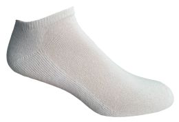 24 Bulk Yacht & Smith Men's Cotton White No Show Ankle Socks