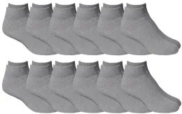 300 Bulk Yacht & Smith Men's Cotton Gray No Show Ankle Socks