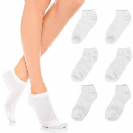 1200 Bulk Yacht & Smith Women's Cotton White No Show Ankle Socks