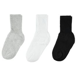 24 Bulk Yacht & Smith Kid's Cotton Terry Cushioned Assorted Colored Crew Socks