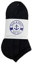 300 Bulk Yacht & Smith Kids No Show Ankle Socks Size 6-8 Black Bulk Pack