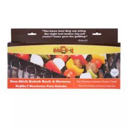 12 Bulk Mr Barb Q Deluxe Non Stick Shish Kabob Set Includes 6 Non Stick Skewers And Frame
