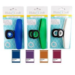 24 Bulk Bag Clip Jumbo 5.5in 4ast Fall Colors Plastic W/soft Grip Harvest Tcd