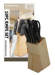 12 Bulk 10 Piece Knife Set With Wood Block