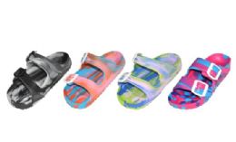 48 Bulk Kids Tie Dye Pattern Sandals