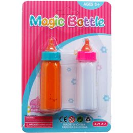 96 Bulk 2pc 3.75" Magic Toy Baby Bottle On Blister Card