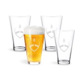 6 Bulk 4pc 16oz Glass Beer Mugs W/ Football Decal C/p 6