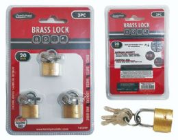 96 Bulk 3 Piece Brass Lock