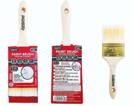 144 Bulk 3-Inch Paint Brush With Wooden Handle In Cream
