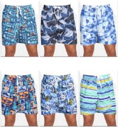 72 Bulk Men's Assorted Tropical Printed Swim Trunks Sizes SmalL-2xl