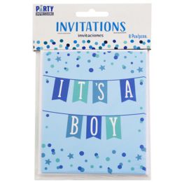 144 Bulk Invitation Cards Its A Boy 8ct