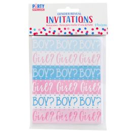 144 Bulk Invitation Cards Girl? Boy? 8ct