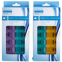 24 Bulk Pill Organizer Weekly Am/pm 2ast Colors In Hba Window Box
