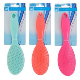 48 Bulk Hair Brush 8.86in 3ast Color Hba Tcd Pink/coral/mint Green
