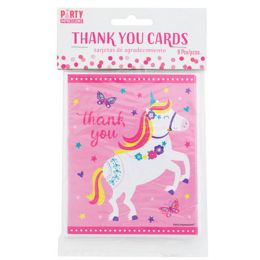 144 Bulk Invitation Cards Pink Unicorn   8 Ct.