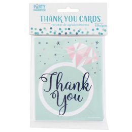 144 Bulk Thank You Cards Green Diamonds  8 Ct.