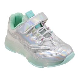12 Bulk Girl's Sneaker Silver&mint