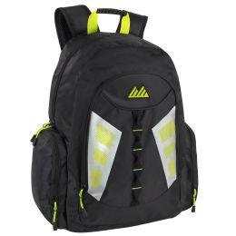 24 Bulk 19-Inch Mountain Edge Multi Pocket Backpack W Reflective Straps & Panels