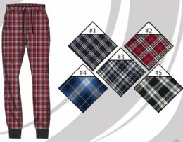72 Bulk Mens Yarn Dyed Woven Jogger Pants Assorted Plaids Loungewear Pants Sizes M-2xl