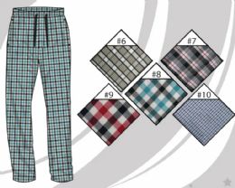 72 Bulk Mens Yarn Dyed Woven Pants Assorted Plaids Lounge Pants Sizes M-2xl