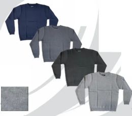 48 Bulk Men's Diamond Comb Pattern Crew Neck Sweater Assorted Colors Sizes M-2xl