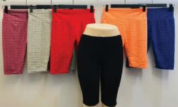 48 Bulk Women's Honeycomb Knitted Shorts.