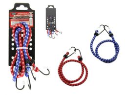 96 Bulk 2-Piece Bungee Cords In Blue, And Red