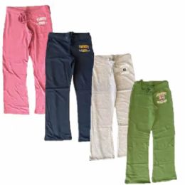 24 Bulk Junior Ladies French Terry Pants Assorted Colors