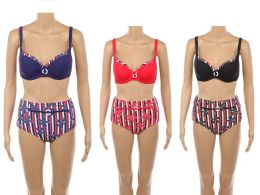 48 Bulk Womens Two Piece Set Swimming Suit In Assorted Colors
