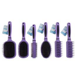 24 Bulk Hair Brush Purple W/black6ast Styles/grooming Hba Ht9-9.75in