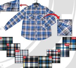 48 Bulk Men's Yarn Dyed Long Sleeve Button Down Fashion Plaid Shirts Sizes M-2xl